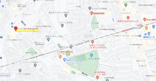 港南台パーク歯科クリニック｜ブログ｜クリニック改装に伴う休診のお知らせ｜みらい歯科港南台診療所の地図画像